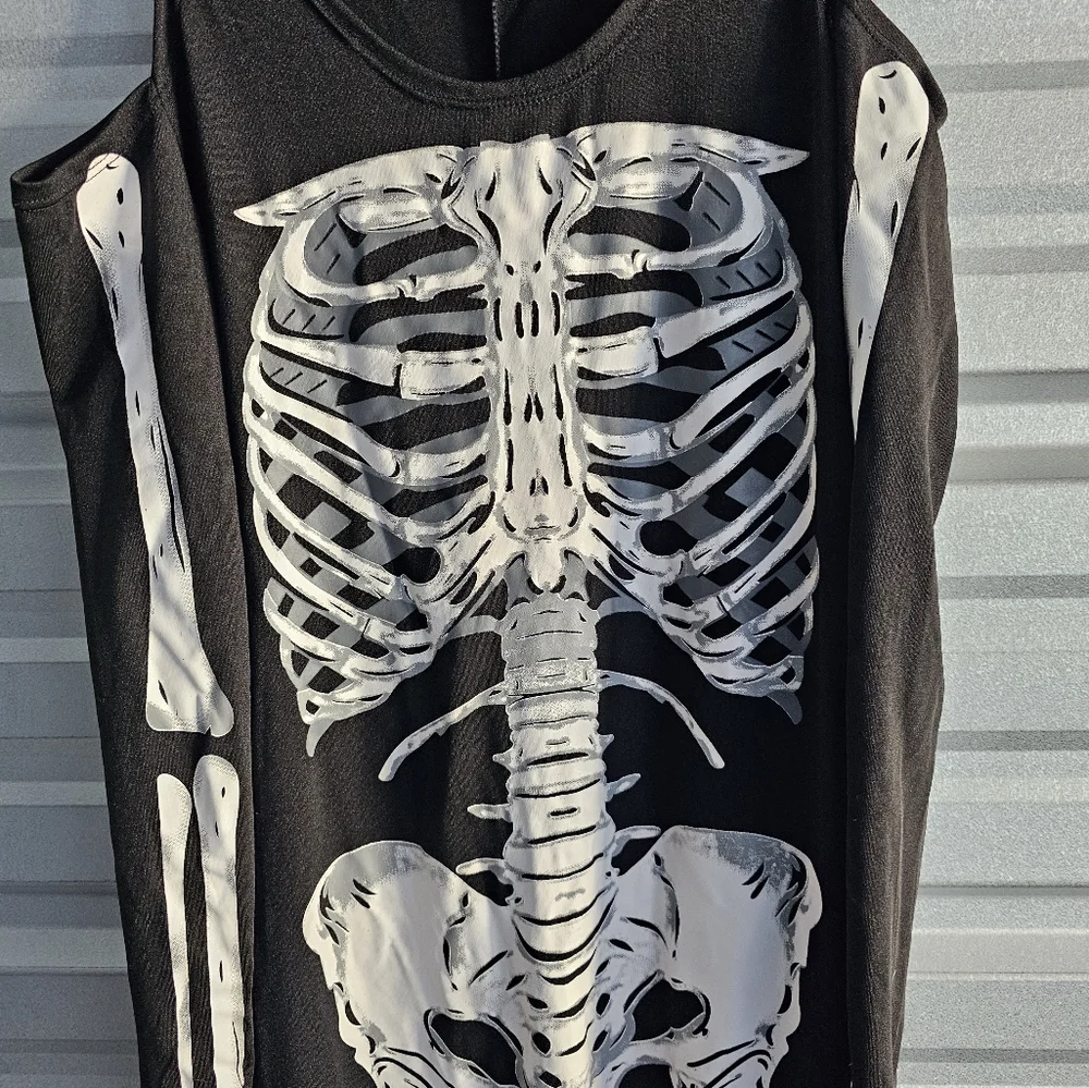 Women's Bone Appétit Skeleton Long Dress Costume - Picture 6 of 10
